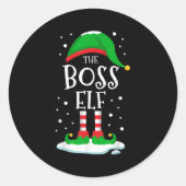 The Boss Elf Christmas Family Matching Xmas Group  Ronde Sticker (Voorkant)