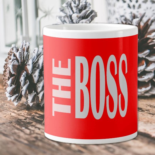 THE BOSS - texte en gras - Mug de café géant rouge