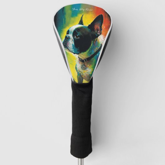 The Boston Terrier Dog - Composition 010 Golfheadcover (Voorkant)
