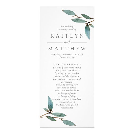 The Botanical Bliss Wedding Collectie - Programma (Voorkant)