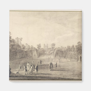 The Bowling Green te Claremont, 1738 (graving) Magneet