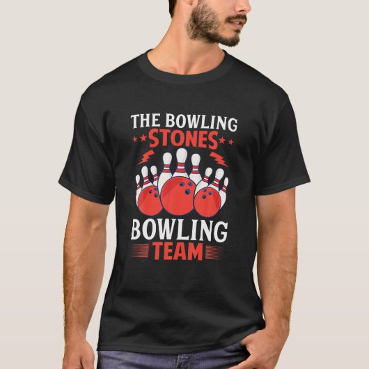 The Bowling Stones Bowling Team Funny Bowler T-shirt (Voorkant)