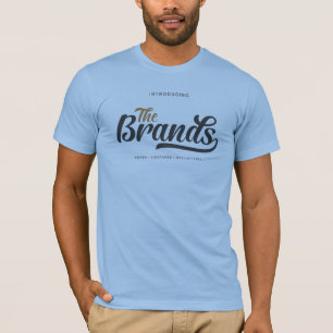 “The Brands” lettering. Gedrukt op een zachte, T-shirt