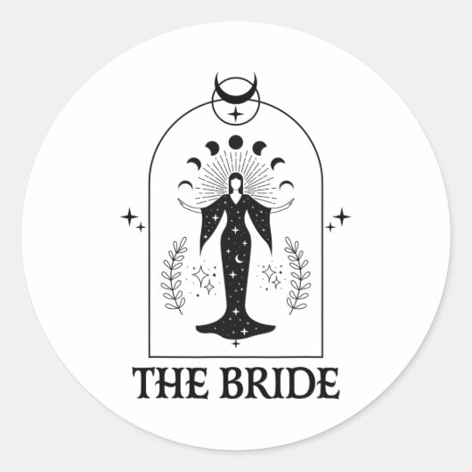 The Bride Coven Gothic Witch Bachelorette Matching Ronde Sticker (Voorkant)