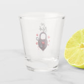 The Bride Goth Heart Lock and Key Shot Glas (Achterkant)