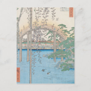 The Bridge with Wisteria or Kameido Tenjin Briefkaart