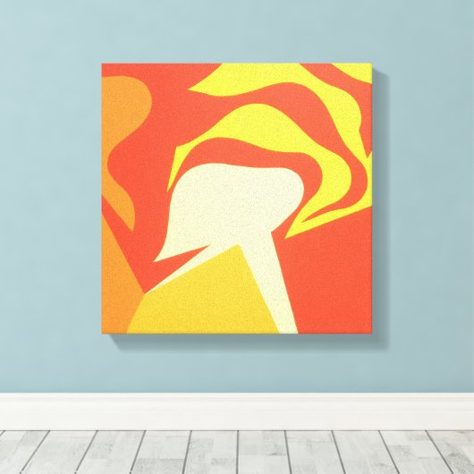 The Bright Unknown Yellow Abstract Canvas Print (Insitu (Houten vloer))