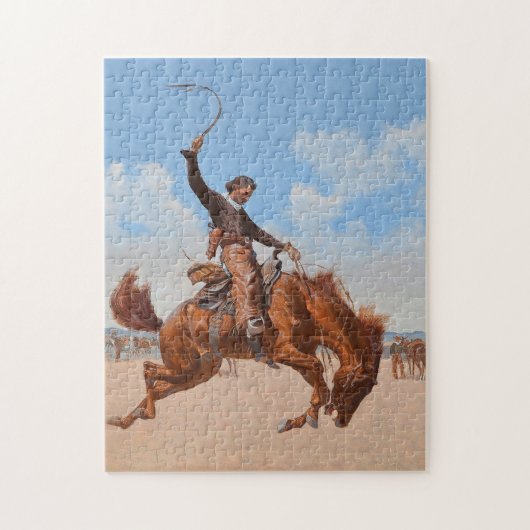 The Bronco Buster (door Frederic Remington) Legpuzzel (Verticaal)