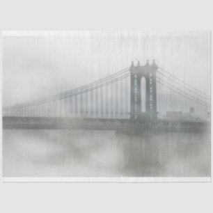 The Brooklyn Bridge in Fog Decoupage Tissuepapier