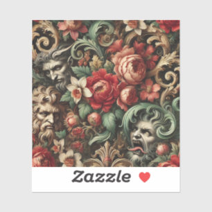 The Brothers Green - Gothic Bloemen Kussen Sticker