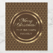 The Brown Family Faux Gold Foil Script Wijn Etiket (Enkel label)