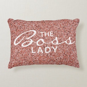 The Bss Lady Roos Gold Pink Glitter Accent Kussen