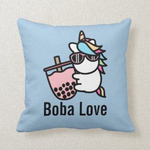 Thé Bubble Rose et oreiller à lancer Unicorne