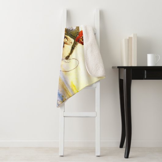 "The Bucker" Westerne kunst van Charles M Russell Sherpa Deken (In situ)