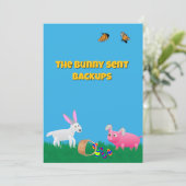 The Bunny Sent Backups Feestdagenkaart (Staand voorkant)
