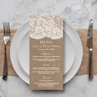 The Burlap & Lace Wedding Collectie - Menu