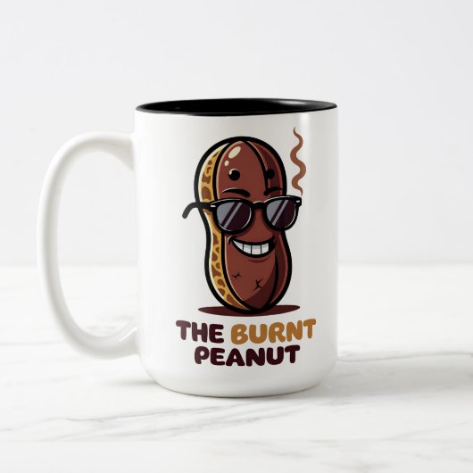 The burnt peanut tweekleurige koffiemok (Links)
