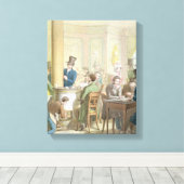 The Cafe de Commerce, uit Tableau de Paris Canvas Afdruk (Insitu (Houten vloer))