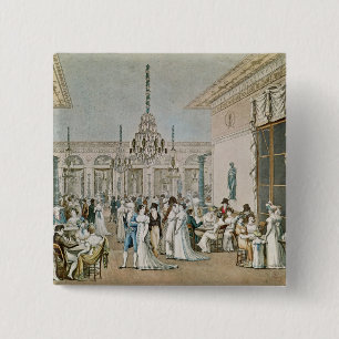 The Cafe Frascati in 1807 Vierkante Button 5,1 Cm
