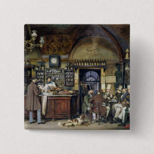 The Cafe in Rome, 1856 Vierkante Button 5,1 Cm