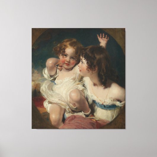The Calmady Children (Emily, 1818-?1906, en Laura Canvas Afdruk (Voorkant)