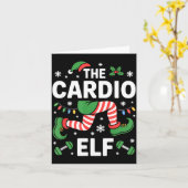 The Cardio Elf Funny Fitness Christmas Gym Workout Kaart (Gele Bloem)
