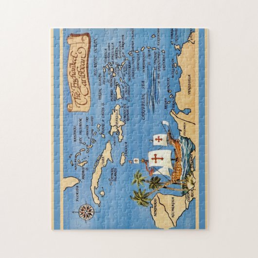 The Caribbean Map 11x14 Jigsaw Puzzle (Vertical)