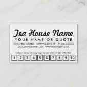 thé. carte perforée de fidélité (Dos)