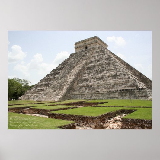 The Castle, Chichen Ixta, Mayan Ruins, Mexico Poster (Voorkant)