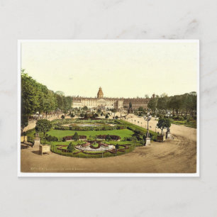 The Castle, Karlsruhe, Baden, Duitsland, zeldzame Briefkaart