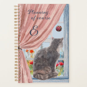 The Cat at the Window Schilderachtig Flowers Calen Planner