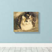 The Cat (door Gwen John) Canvas Afdruk (Insitu (Houten vloer))