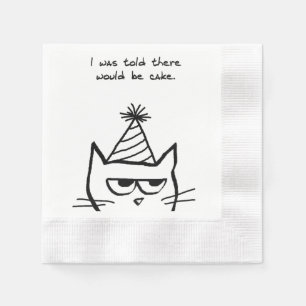 The Cat Hates Birthdays - Funny Cat Party Napkins Servetten