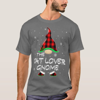 The Cat Lover Gnome Buffalo Plaid Matching Family T-shirt