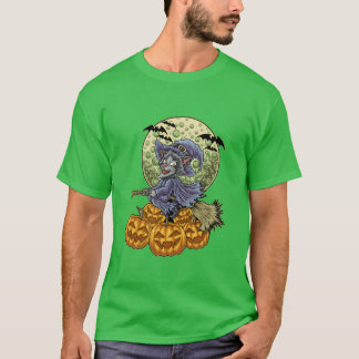 The Cat Witch Halloween voor Cat Lover familie T-shirt