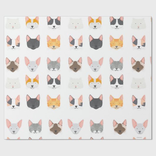 The Cat's Meow Cat Lover Verjaardags Wrapping Pape Cadeaupapier (Vlak)
