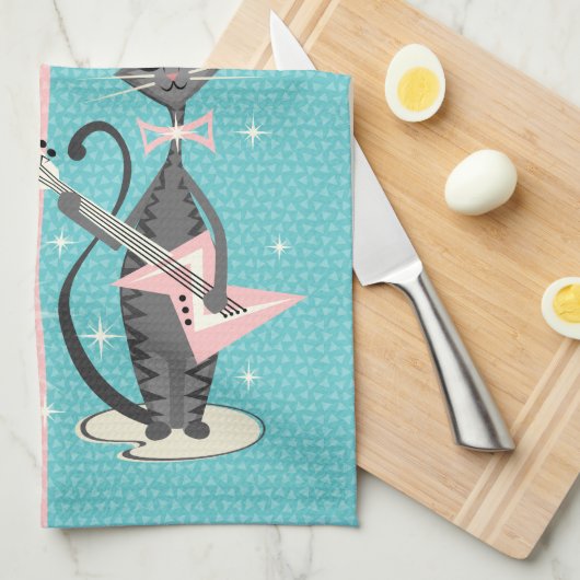 The Cat's Meow / Mew Wave Night ©️studioxine Theedoek (Quarter Fold)