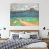 The Cat's Midnight Journey Canvas Afdruk (Insitu (Slaapkamer))