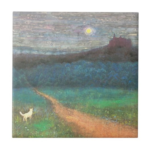 The Cat's Midnight Journey Tegeltje (Voorkant)