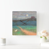 The Cat's Midnight Journey Vierkante Klok (Huis)