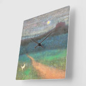 The Cat's Midnight Journey Vierkante Klok (Hoek)