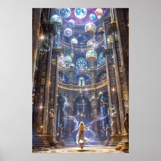 The Celestial Library: Where Magic Meets Knowledge Poster (Voorkant)
