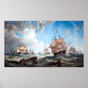The Channel fleet in heavy weather royal navy Poster
