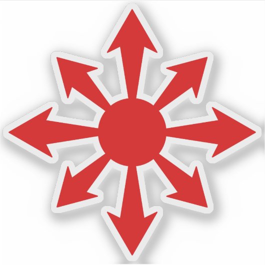 The Chaos Star - v2 (rood) Sticker (Voorkant)