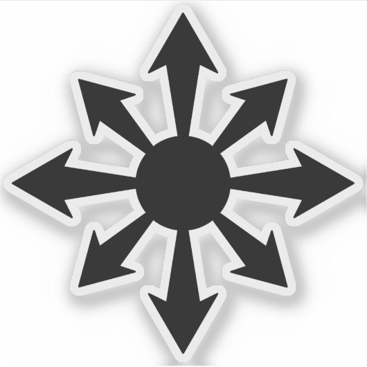 The Chaos Star - v2 (zwart) Sticker (Voorkant)