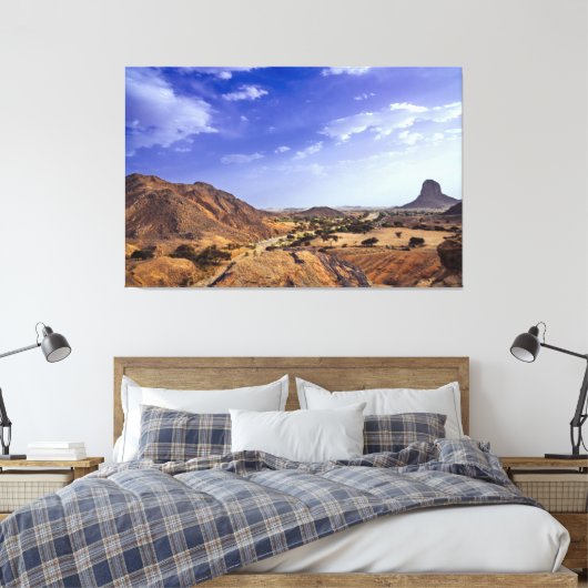 The charming beauty of desert nature under a blue  canvas afdruk (Insitu (Slaapkamer))