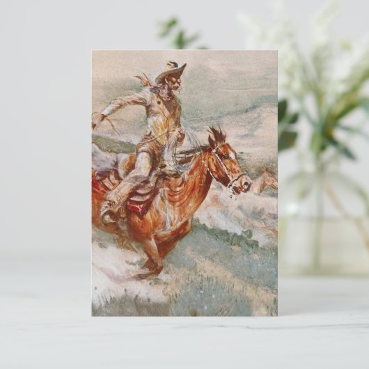 “The Chase” Westerse kunst van Edward Borein Bedankkaart (Staand voorkant)