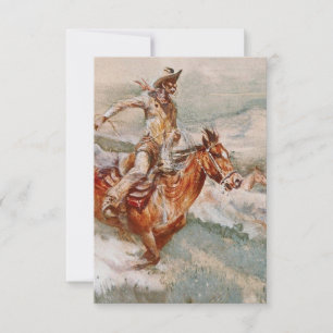 “The Chase” Westerse kunst van Edward Borein Bedankkaart