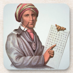 The Cherokee Scholar, Sequoyah (1776-1843) (kleur) Drankjes Onderzetter