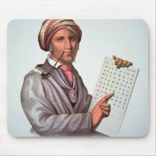 The Cherokee Scholar, Sequoyah (1776-1843) (kleur) Muismat